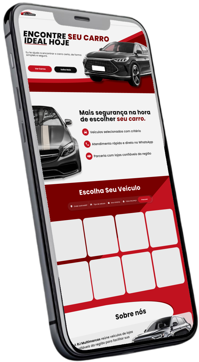 Preview do site no celular